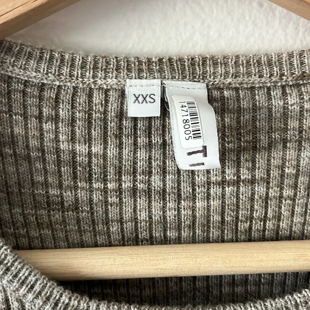 Tibi Printed Combed Cotton Sweater in Brown Crew Neck Fitted‎ Pullover size XXS